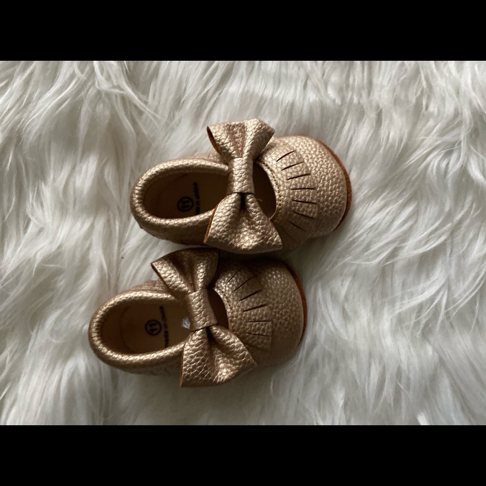 Brand New Gold baby girl mocassins